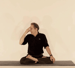 Yoga respiration. Chandrabedhana2, percement de la voie lunaire. C.Tikhomiroff/2010 - www.natha-yoga.com